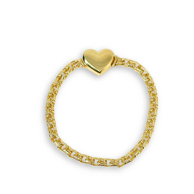 10k Gold Heart Cuban Bracelet
