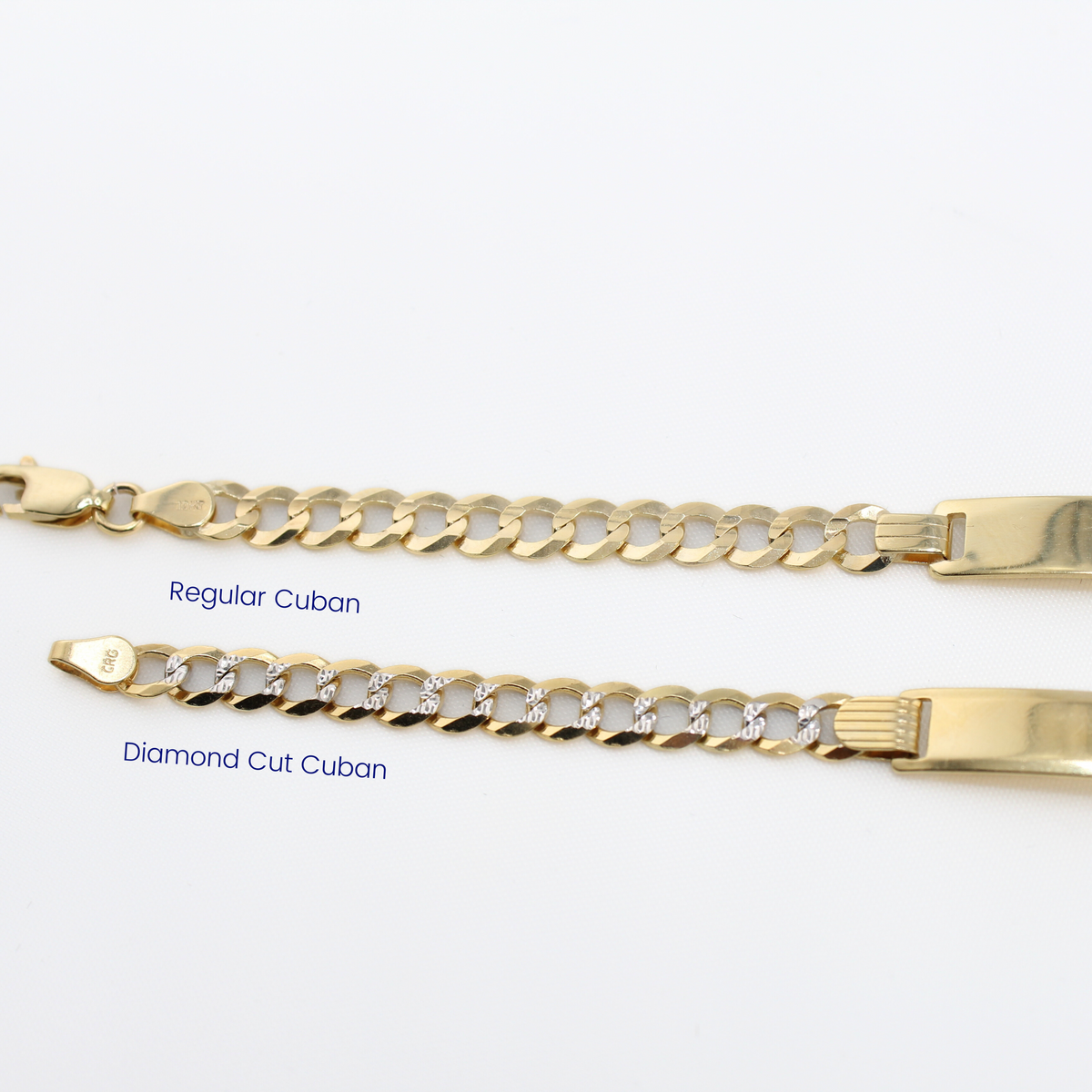 Pulsera de bebé con ID cubana de oro real de 10K