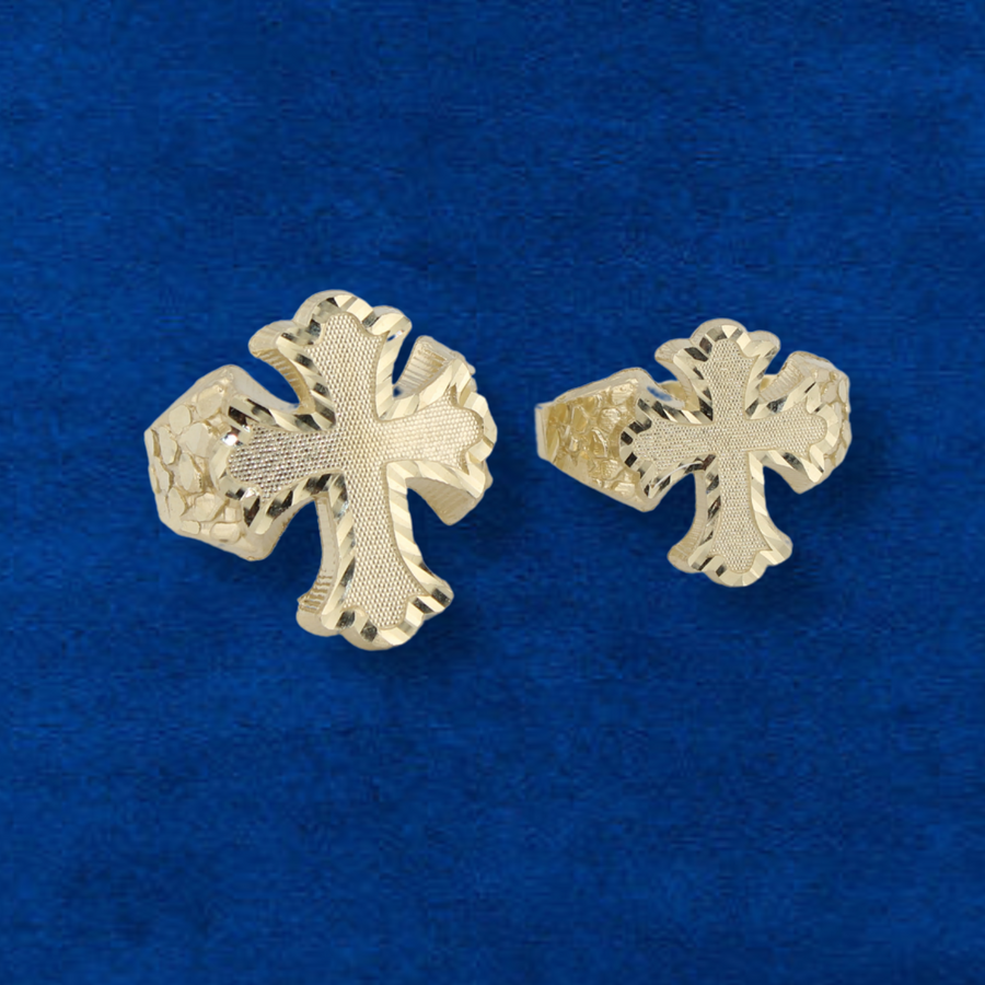 10K Cross Nugget Ring