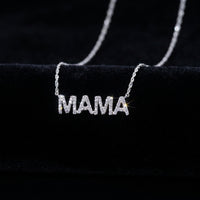 Collar "MAMÁ" con diamantes de oro auténtico de 10 quilates