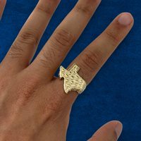 Real 10K Gold Texas Nugget Ring