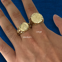 Real 10K Gold 50 Pesos Ring