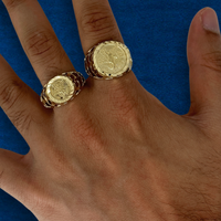 Real 10K Gold 50 Pesos Ring