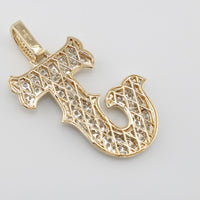Colgante de oro de 10K auténtico con diamante inicial "J" 5.7 CTW