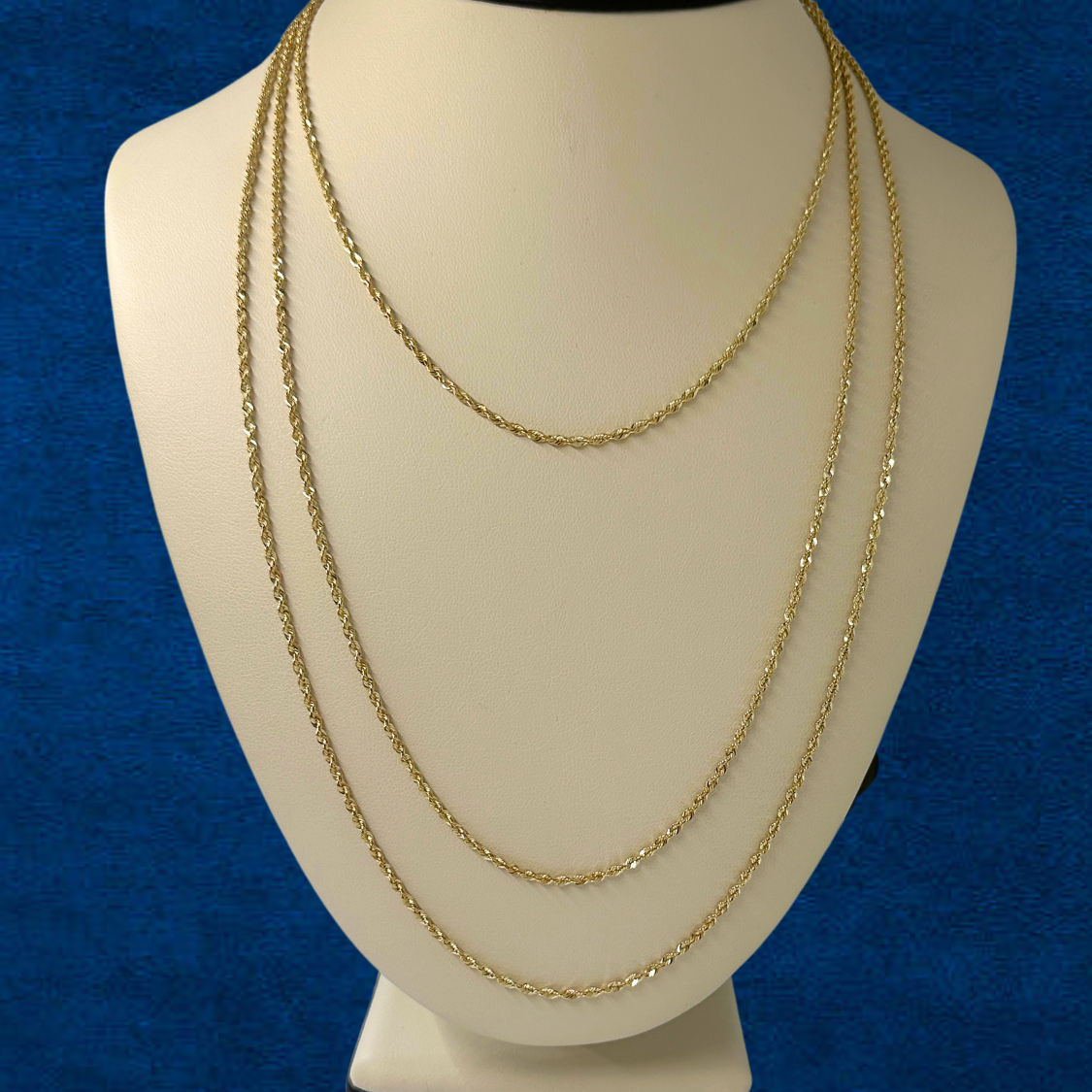 Real 10K Gold 1.5mm Rope Chains
