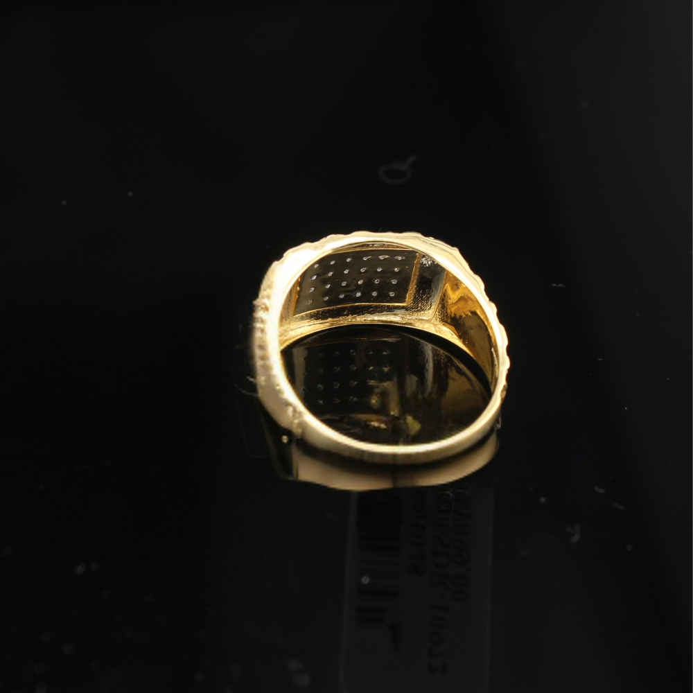 Real 10K Gold Diamond Mens Nugget Ring