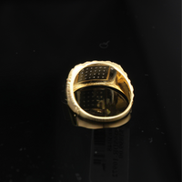Real 10K Gold Diamond Mens Nugget Ring