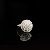 Anillo de oro amarillo de 10K auténtico con diamantes para mujer, 0.50 CTW