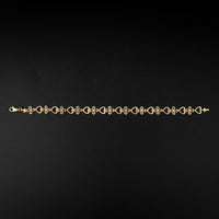 Real 10K Gold Nugget Bracelet Heart & Cross