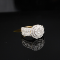 Anillo de oro de 10K auténtico con diamante para hombre