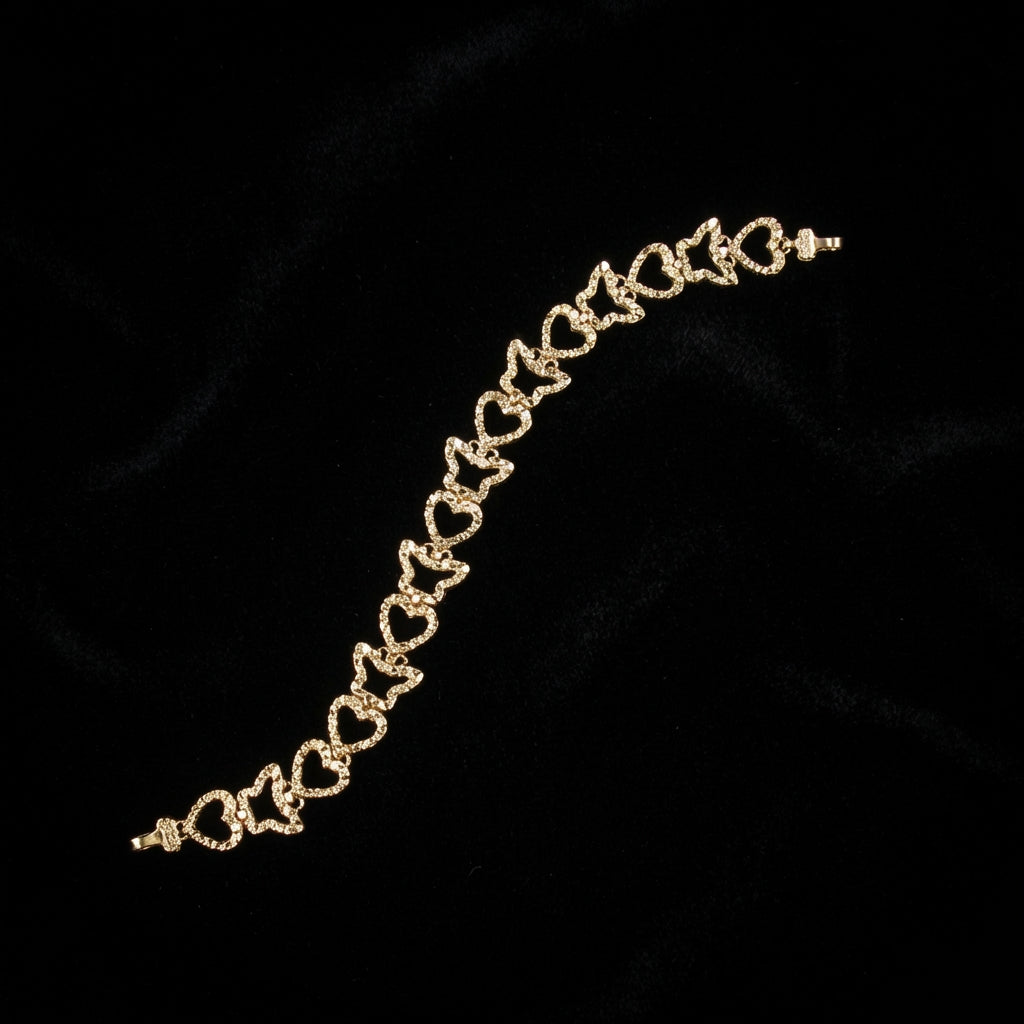 10K Gold Nugget Bracelet Butterfly & Heart