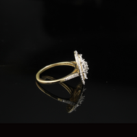 Anillo de oro amarillo de 10K auténtico con diamantes para mujer, 0.50 CTW