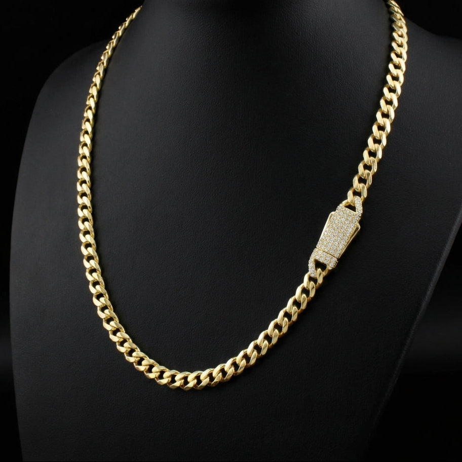 Real 14K Gold 4.5mm Royal Miami Cuban Chain