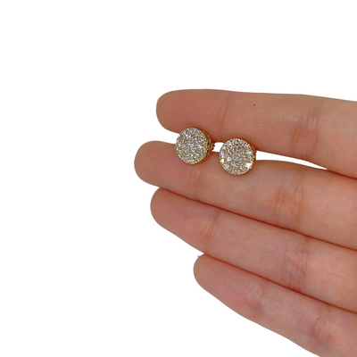 10K Diamond Round Studs