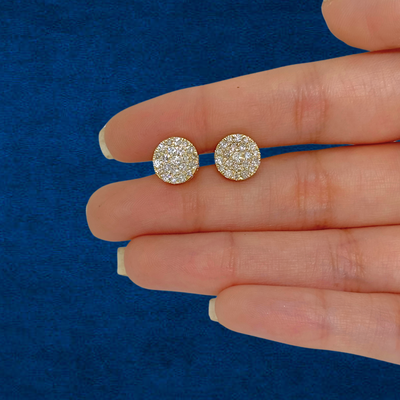 10K Diamond Round Studs
