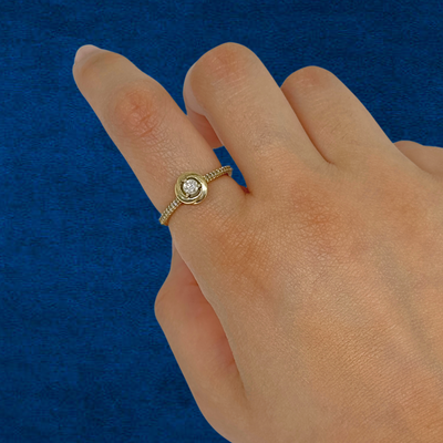 10K Diamond Rose Ring