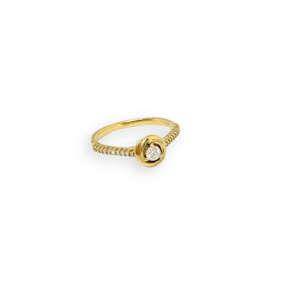 10K Diamond Rose Ring
