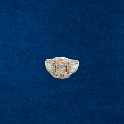 10K Womens Rose & White Gold Ring