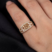 Solid 14K Gold Quinceañera Ring