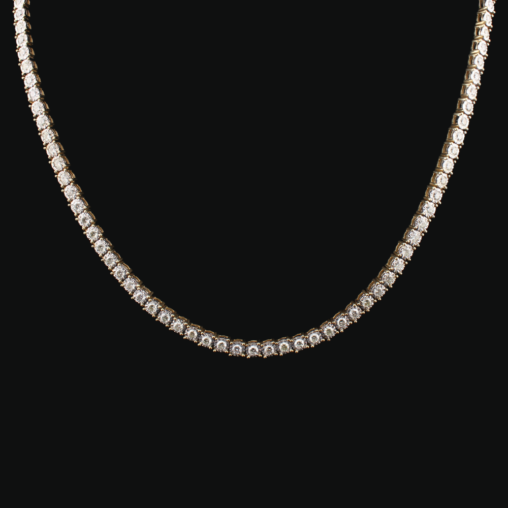Real 10K Gold Diamond Tennis Chain 2.5 CTW