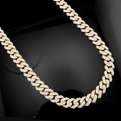 10K Diamond Cuban Link Chain 14 ctw