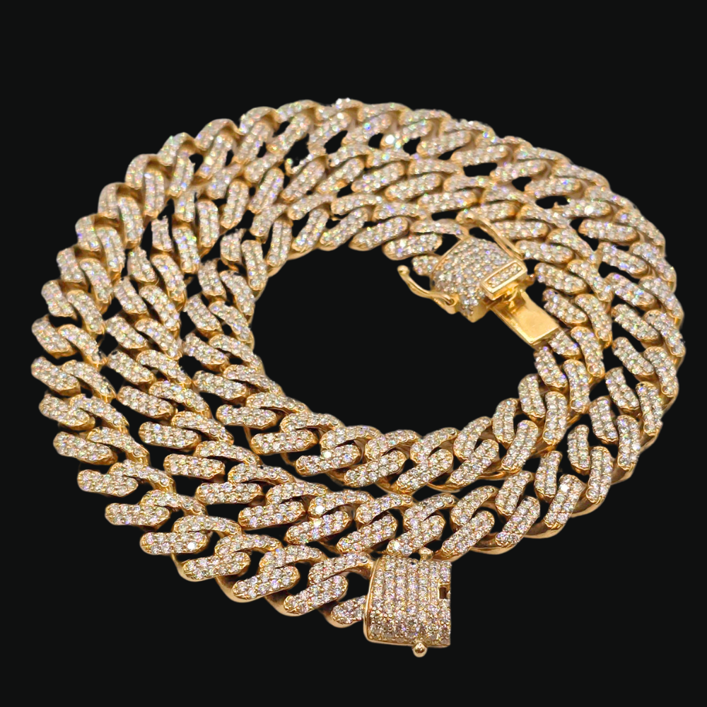 10K Diamond Cuban Link Chain 14 ctw