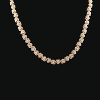 Real 10K Gold Diamond Heart Chain 6 CTW