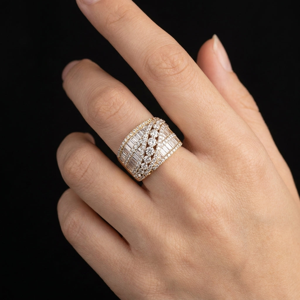 14K Gold Diamond Womens Ring