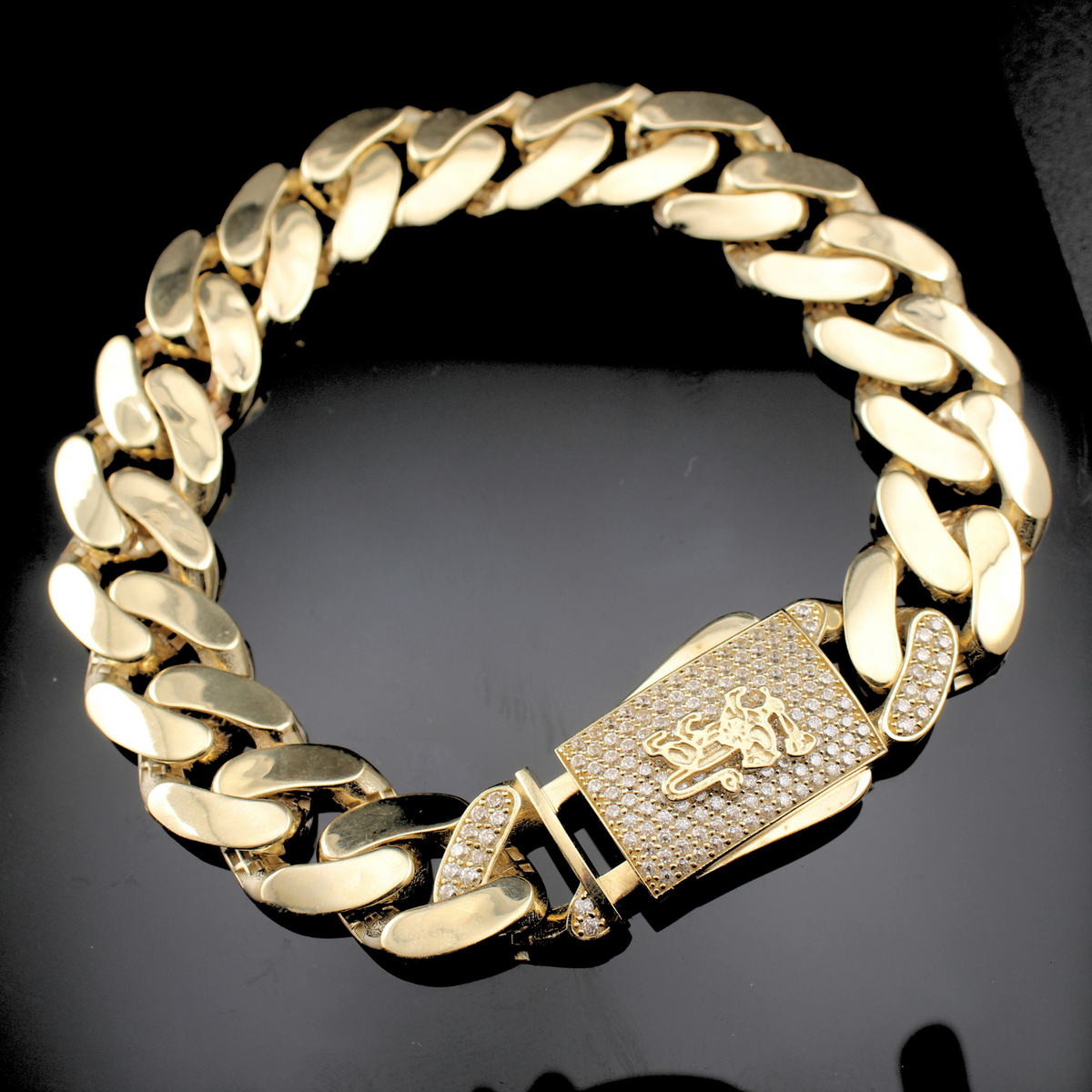 Pulseras Royal Miami Cuban de oro de 10K auténtico