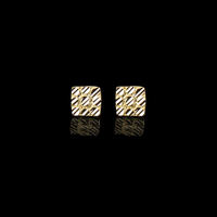 Pendientes de oro de 10K con forma de pepita cuadrada