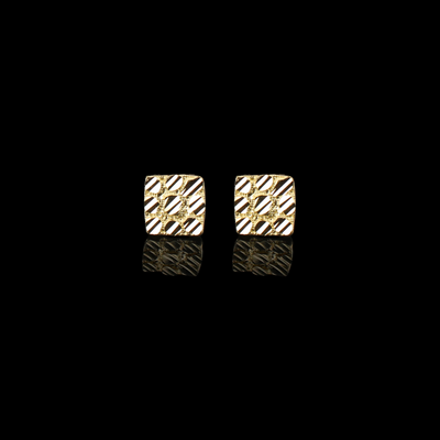 10K Square Nugget Studs