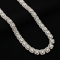 Cadena Baguette de Oro 10K auténtico con Diamantes