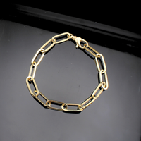 Real 14K Gold Yellow Paperclip Bracelet