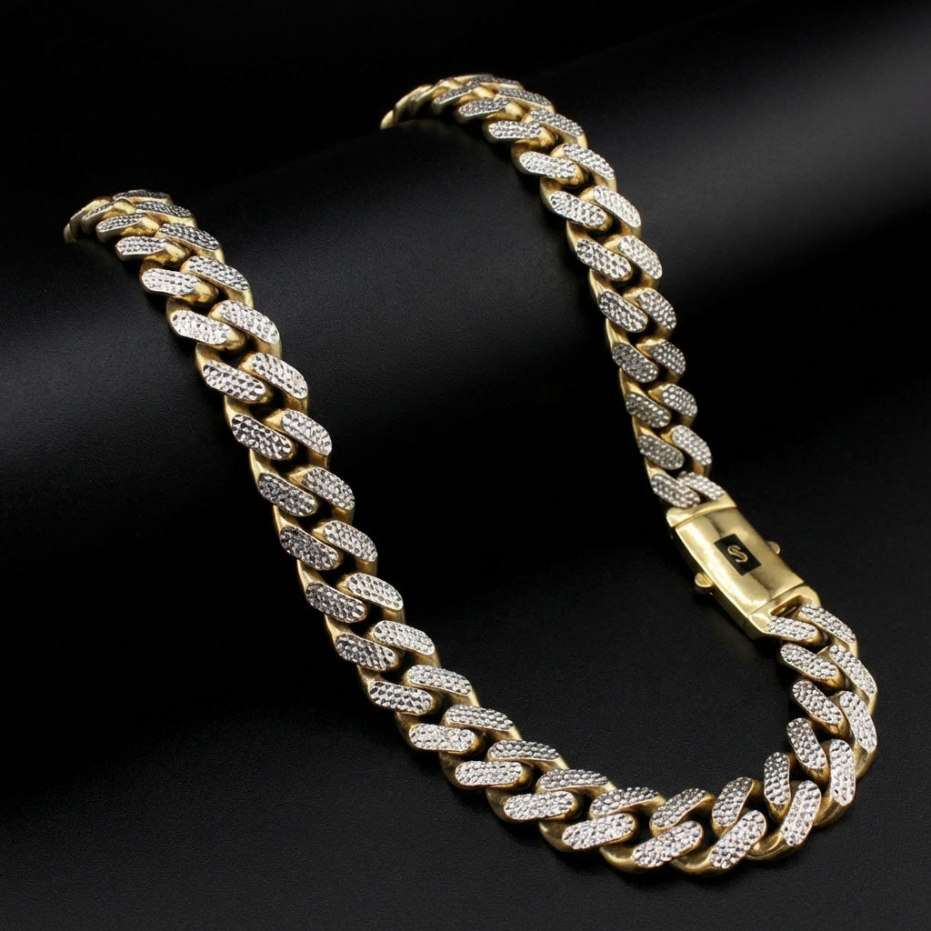Real 10K Gold Cuban Monoco Chain