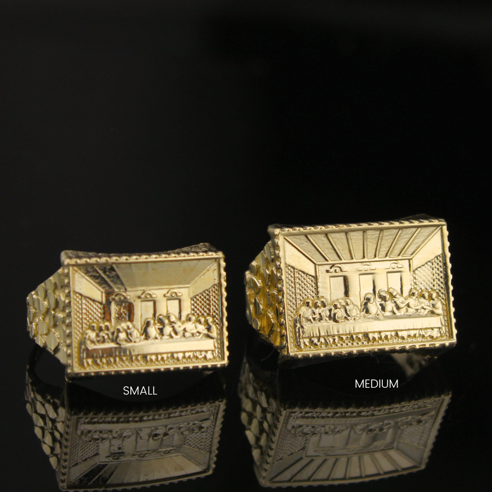 Real 10K Gold Last Supper Mens Rings