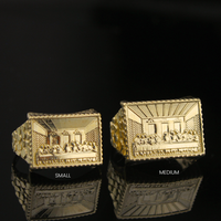 Real 10K Gold Last Supper Mens Rings