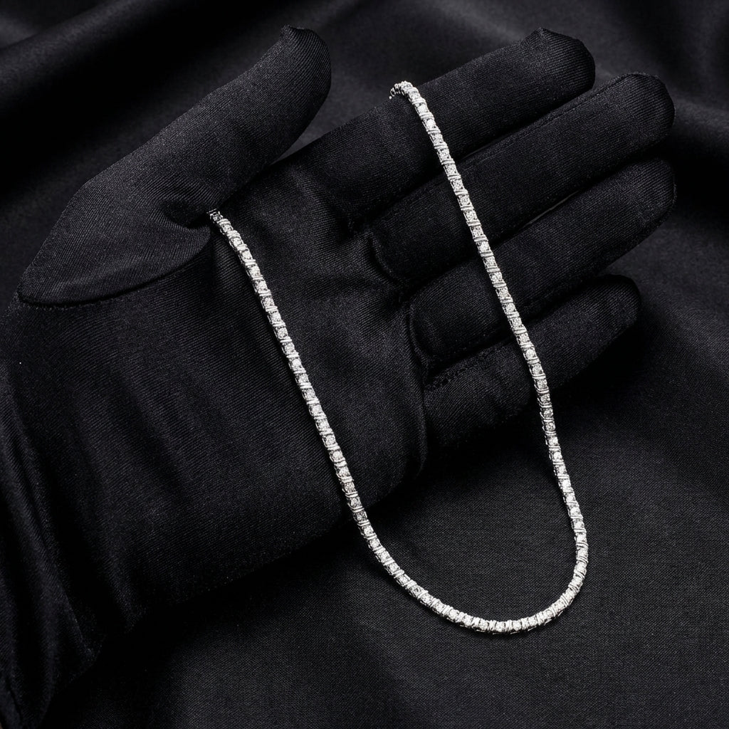 Real 10K Gold Diamond Tennis Chain