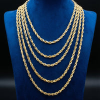 Real 10K Gold 5mm Rope Chains