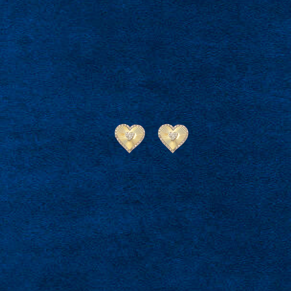 10K Diamond Heart Studs