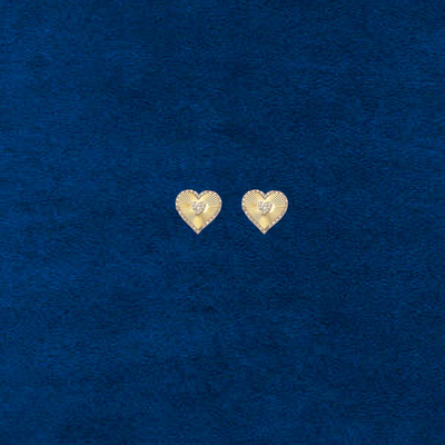 10K Diamond Heart Studs