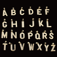 Real 10K Gold Nugget Style Initial Pendants