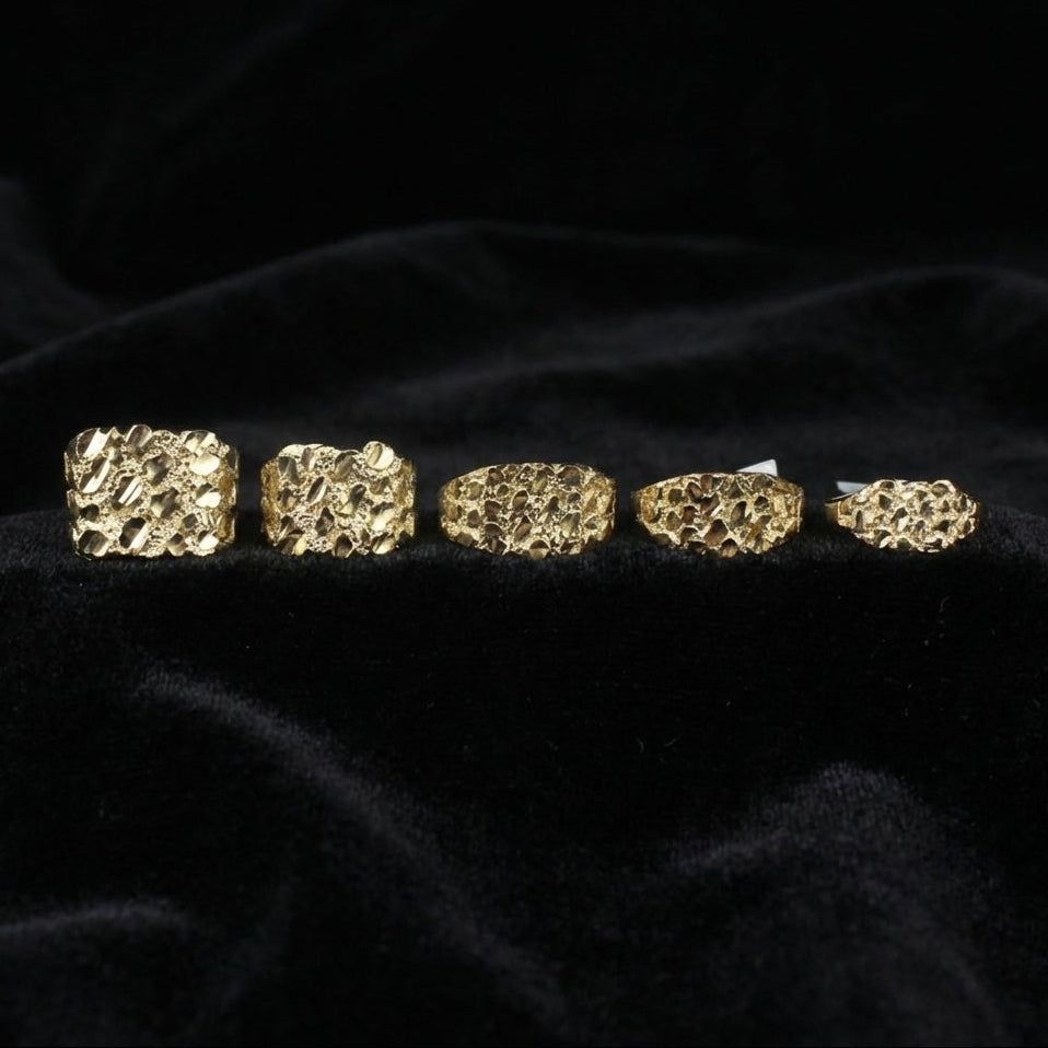 Anillo de pepita de oro de 10K real