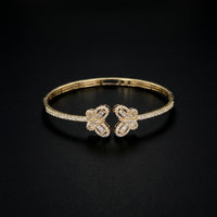 Brazalete de mariposa de oro de 10 quilates con diamantes auténticos