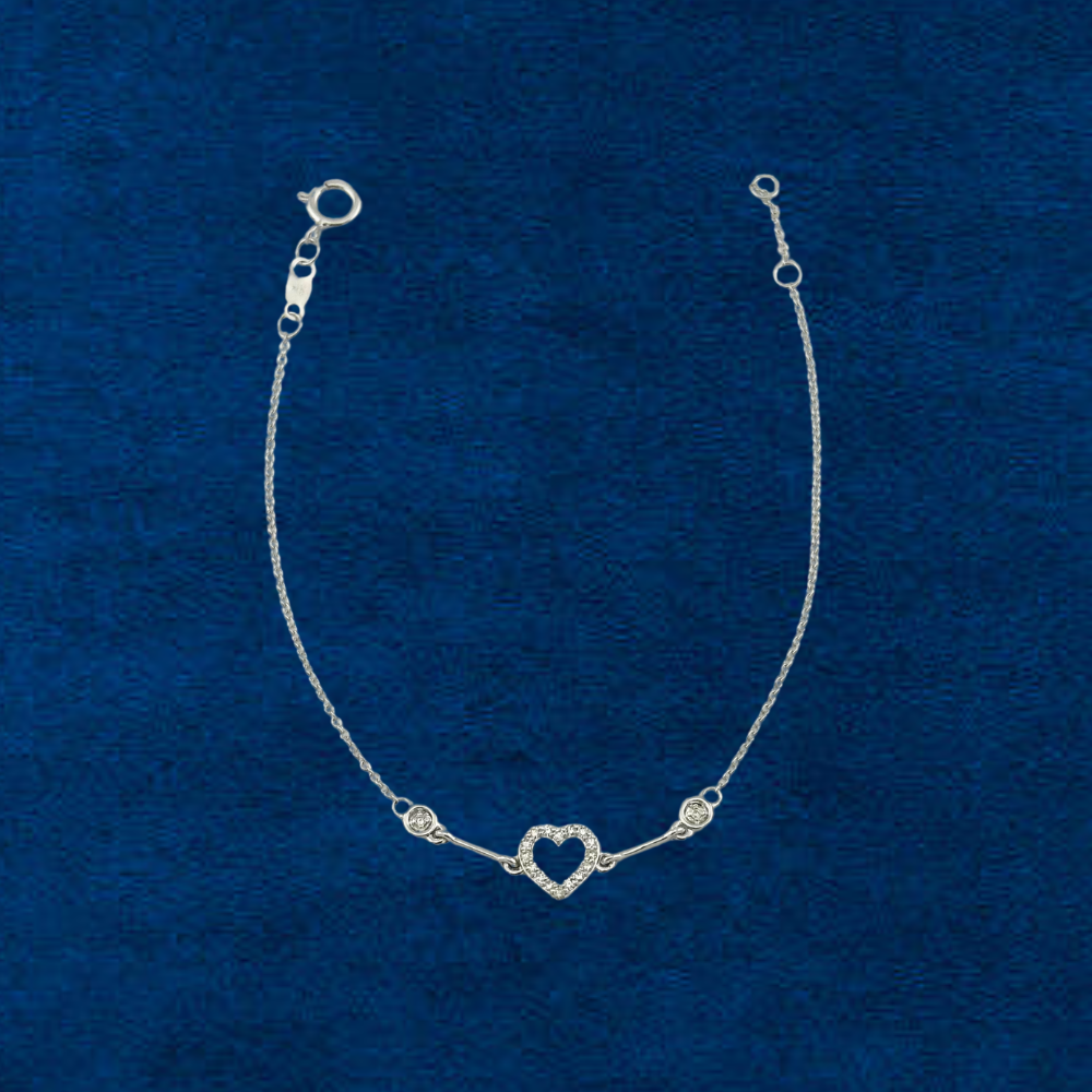 14k Gold Diamond Heart Bracelet