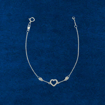 14k Gold Diamond Heart Bracelet