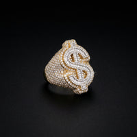 10K Diamond Mens Dollar Sign Ring 4.37 CTW