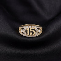Solid 14K Gold Quinceañera Ring