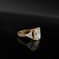 Real 14K Gold Lab Diamond Radiant Engagement Ring