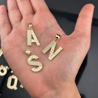 Real 10K Gold Nugget Style Initial Pendants