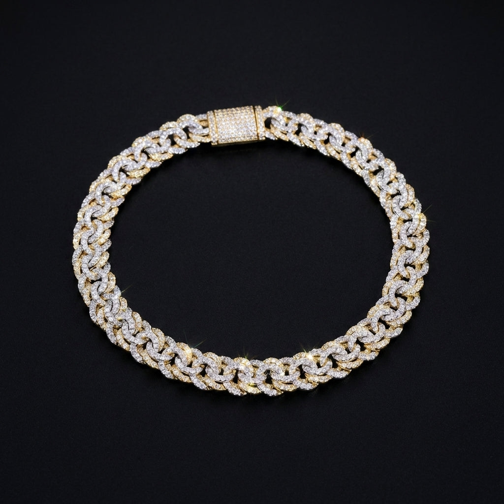 10K Diamond Chino Two Tone Bracelet 1.95 CTW